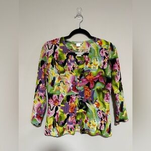 Alberto Makali Vibrant Watercolor Floral Cardigan and Shell Set Size Medium